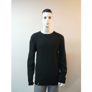 PURE COLLECTIE ZWARTE BEMANNING HALS SWEATER RLMS0017F