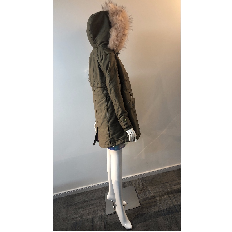 KAKI HOODED COAT DAMES RLWPC0074